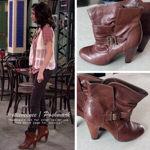 Brown Buckle Ankle Boots Booties ASO Alex Russo